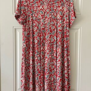 Old Navy Red and White Floral Top